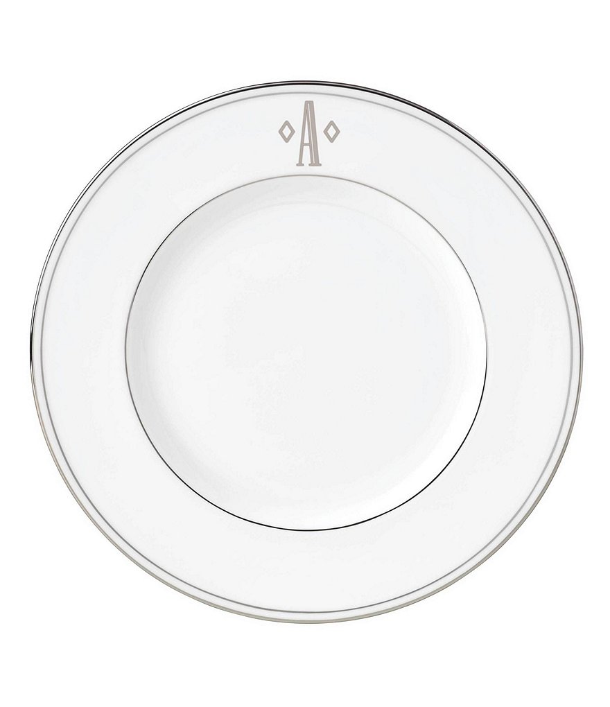 Lenox Federal Platinum Block-Monogrammed Accent Plate
