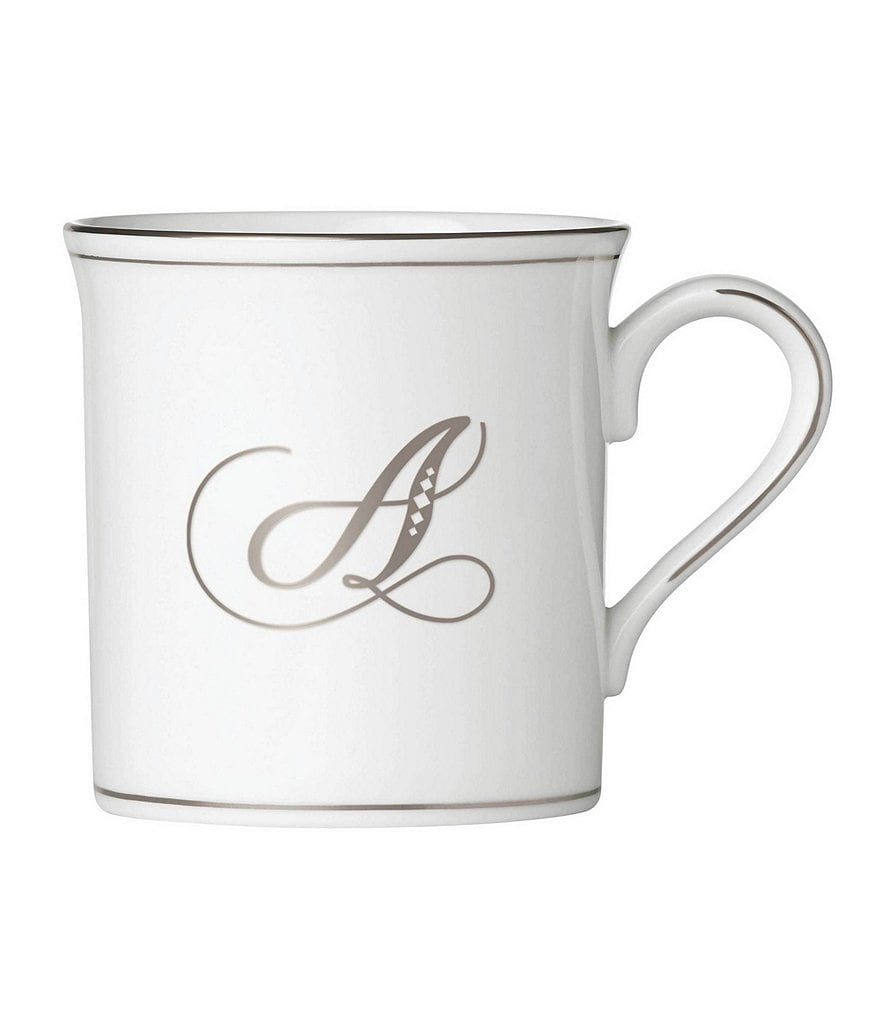 Lenox Federal Platinum Script-Monogrammed Mug