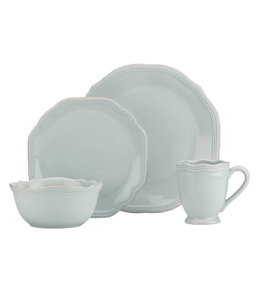 Lenox French Perle Bead Scalloped Stoneware 4-Piece Place Setting