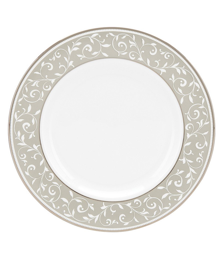 Lenox Opal Innocence Dune Vine Platinum Bone China Salad Plate