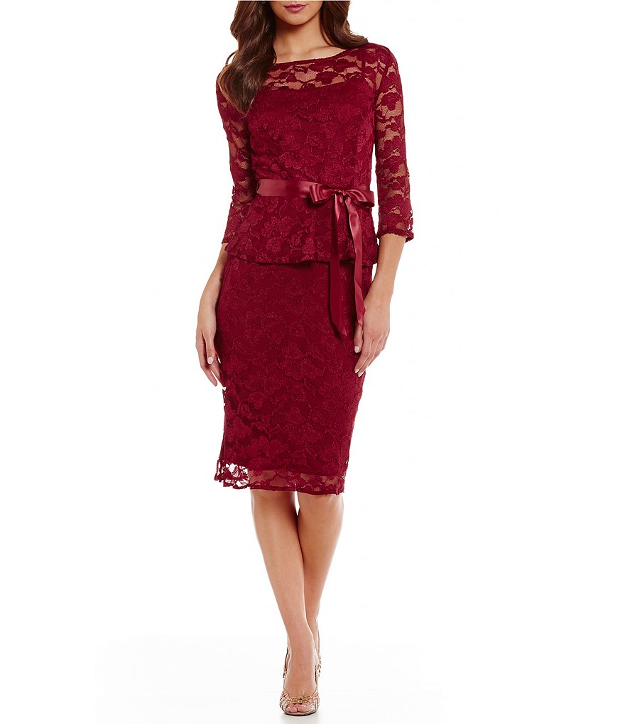 Leslie Fay Peplum Lace Dress