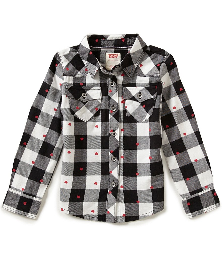 Levi's® Little Girls 2T-6X The Western Plaid Snap-Down Shirt