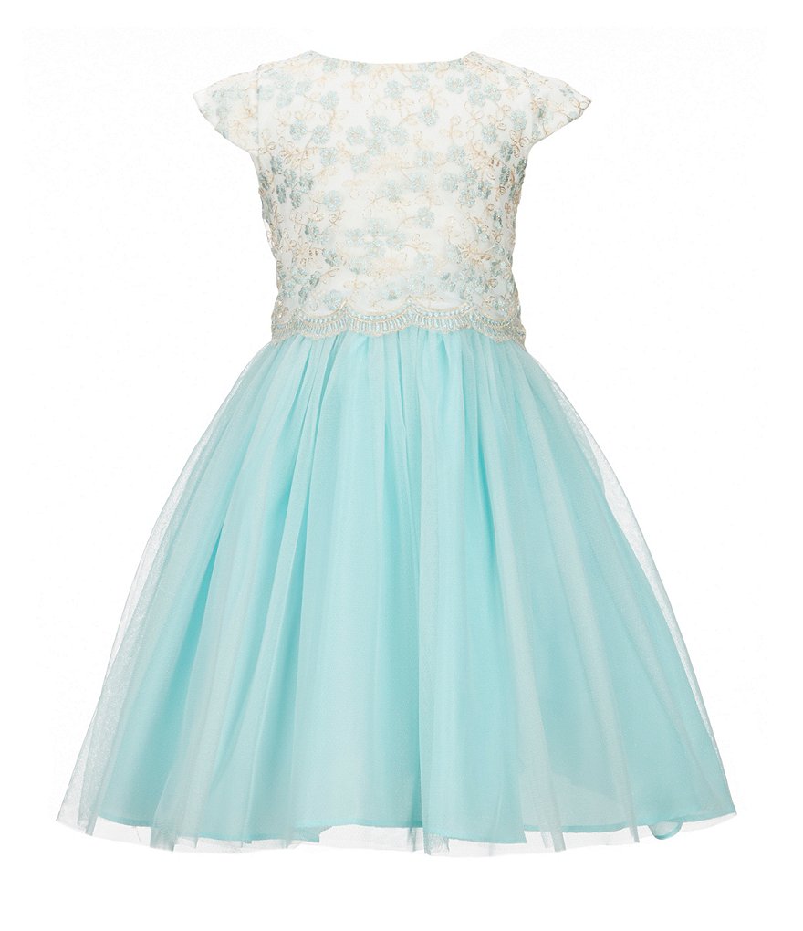 Little Angels by Us Angels Little Girls 2T-6X Embroidered Mesh Dress