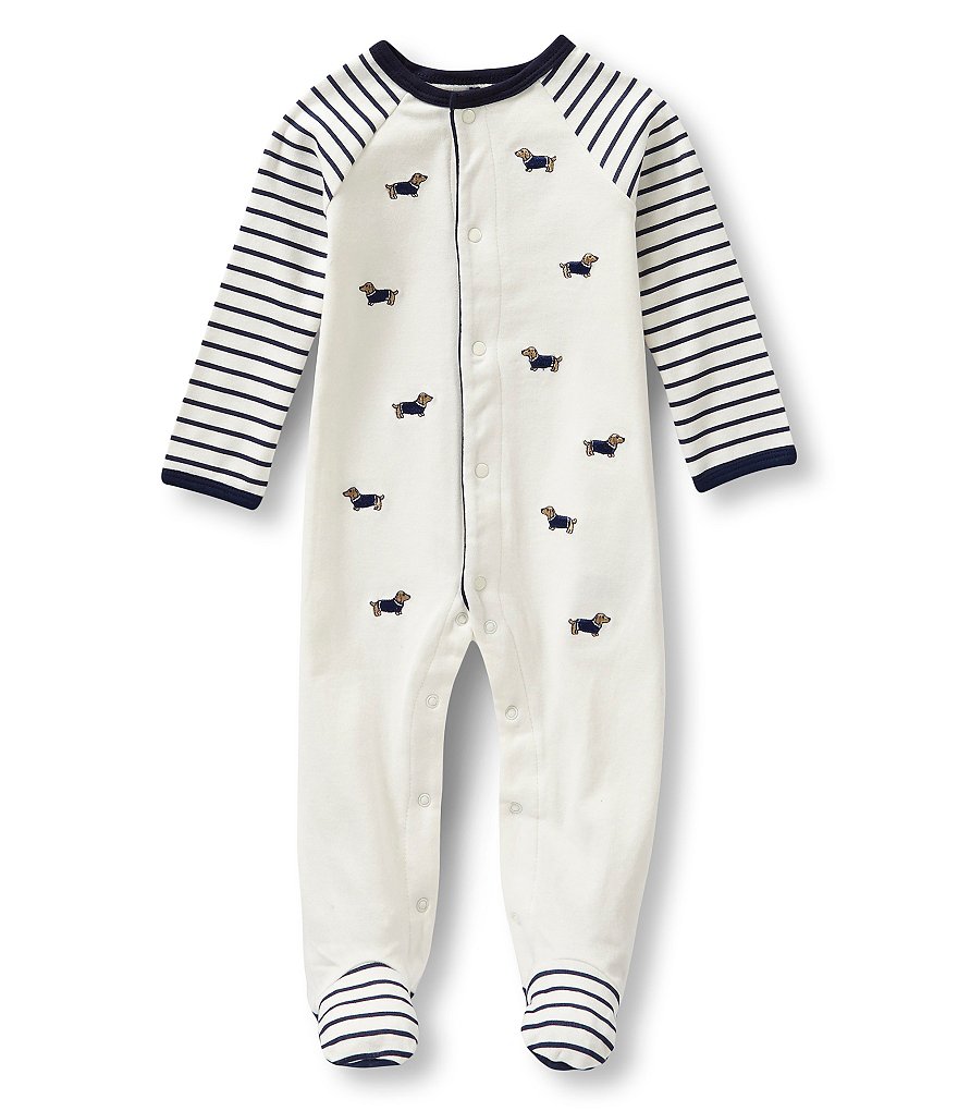 Little Me Baby Boys Newborn-9 Months Dachshund Footed Coverall