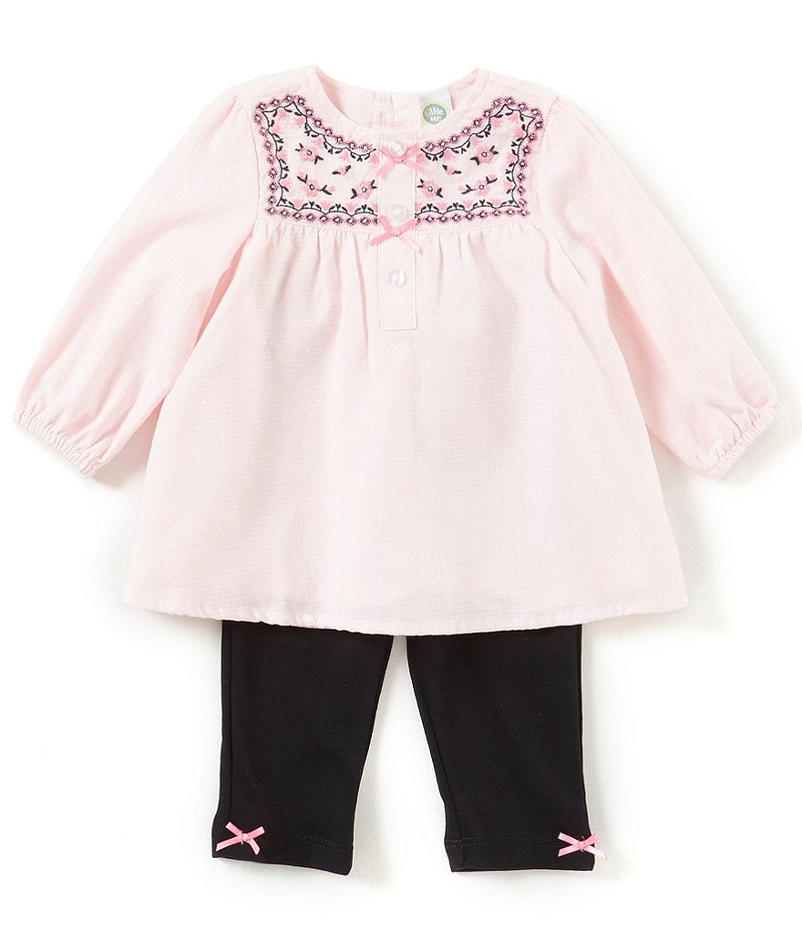 Little Me Baby Girls 3-12 Months Floral Long-Sleeve Top & Solid Leggings Set