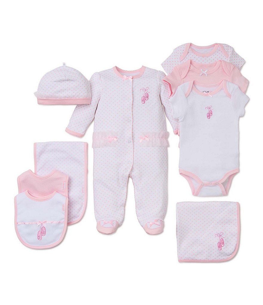 Little Me Baby Girls Preemie-9 Months Prima Ballerina Footed Coverall & Hat Set