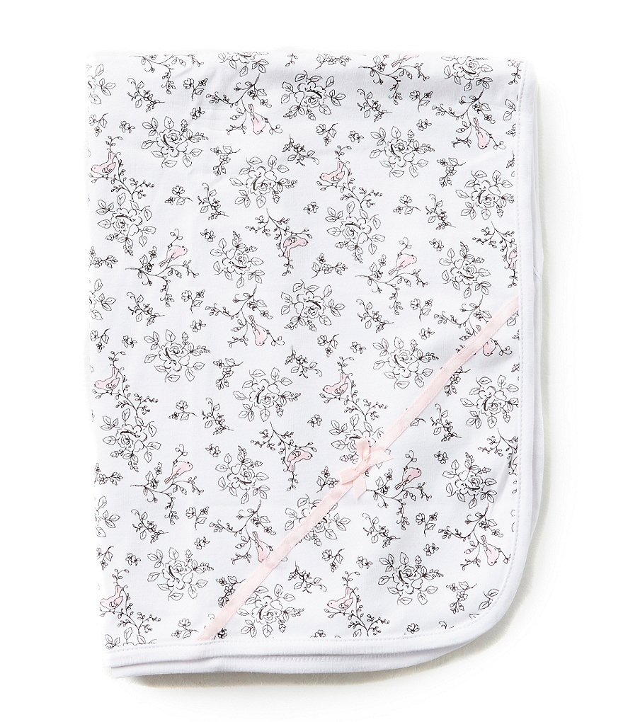 Little Me Bird Toile Reversible Printed Receiving Blanket