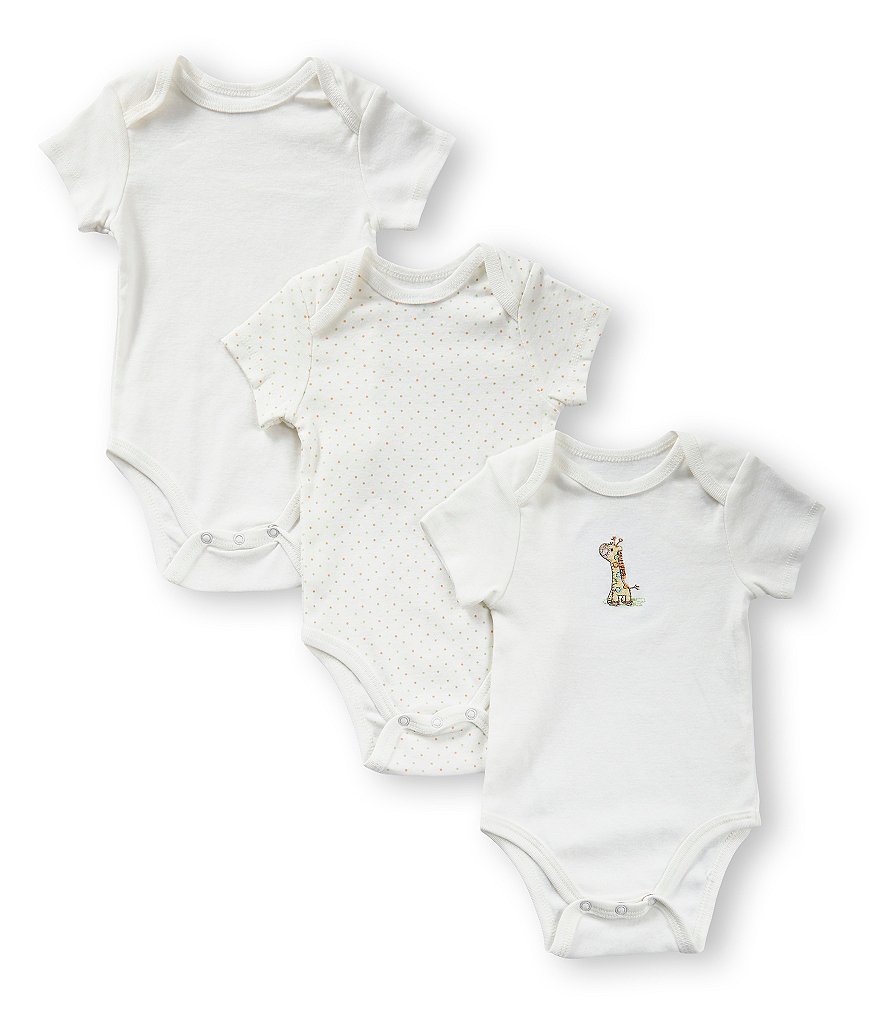 Little Me Baby Girls/Boys Newborn-9 Months Giraffe 3-Pack Bodysuits