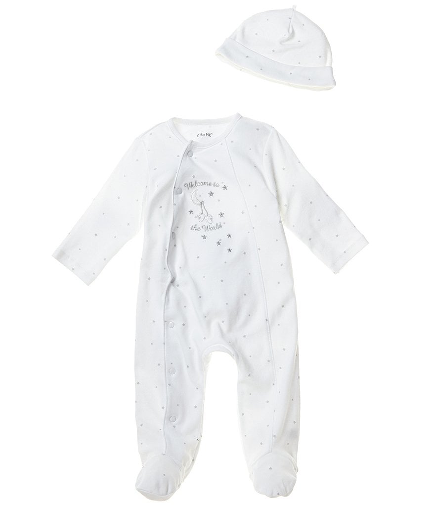 Little Me Newborn-9 Months Welcome World Footed Coverall