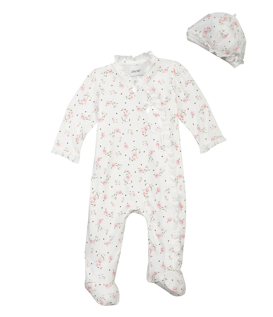 Little Me Baby Girls Preemie-9 Months Vintage Rose Footie Set