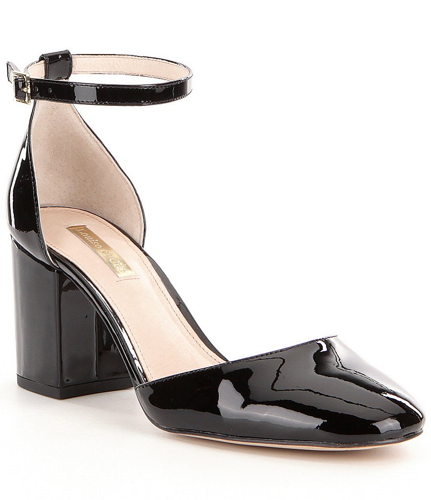 Louise Et Cie Idina Metallic Block Heel Ankle Strap Pumps