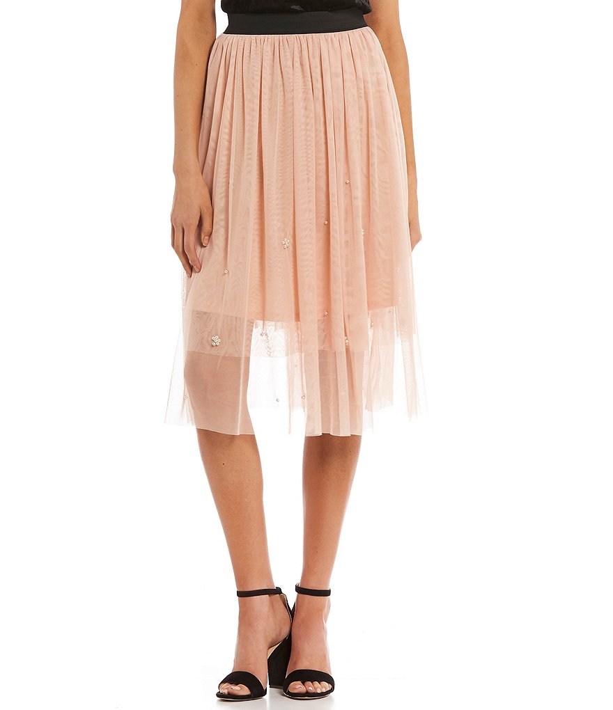 Love & Piece Tea-Length Mesh Skirt