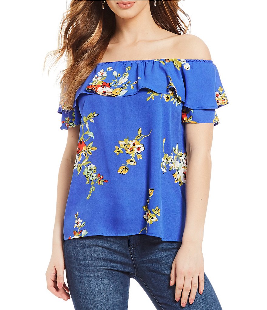 Love on a Hanger Off-The-Shoulder Floral Print Top