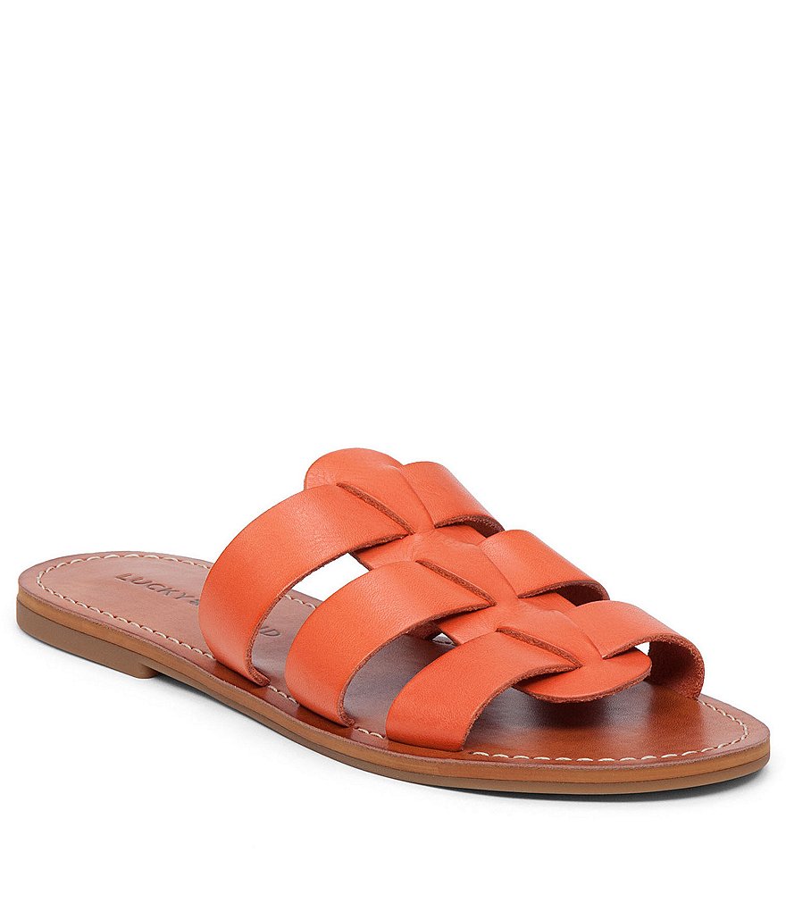 Lucky Brand Aisha Leather Banded Flat Sandals