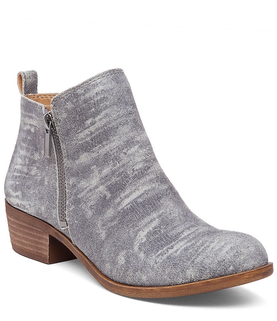Lucky Brand Basel Side Zip Patterned Leather Booties