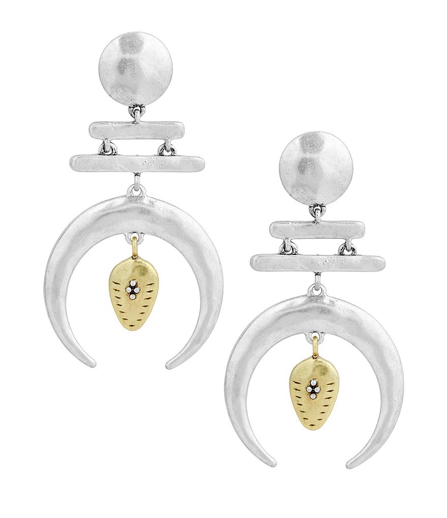 Lucky Brand Hammered Tusk Statement Earrings