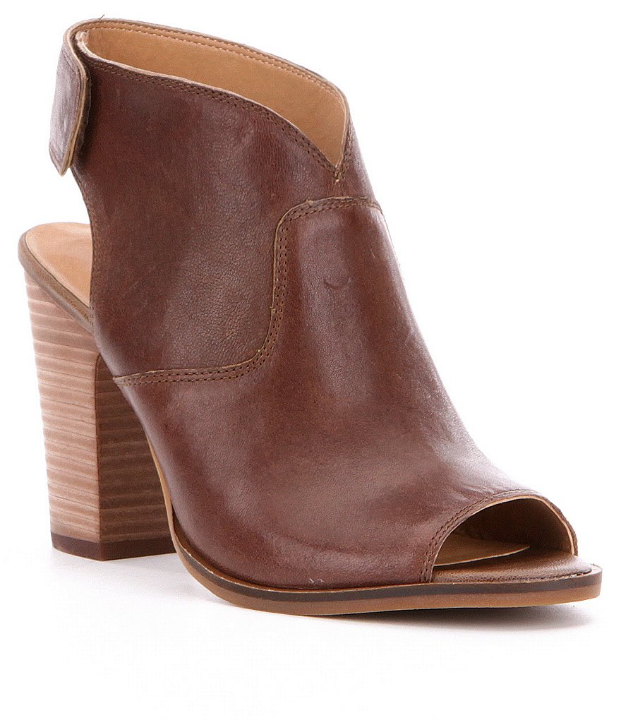 Lucky Brand Lizette Leather Peep Toe Booties