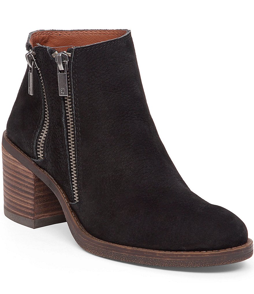 Lucky Brand Roquee Double Side Zip Nubuck Booties