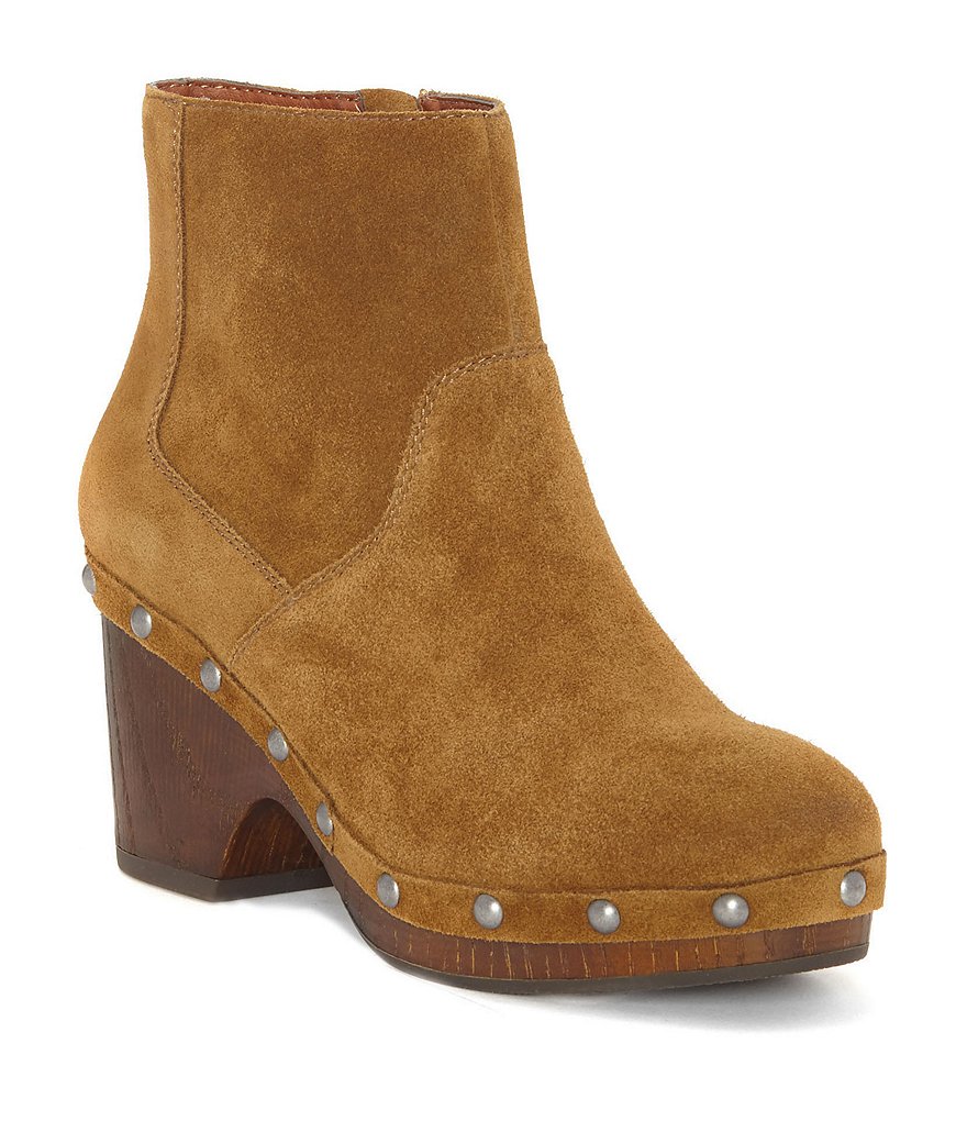 Lucky Brand Yasamin Suede Metal Nail Stud Detail Booties