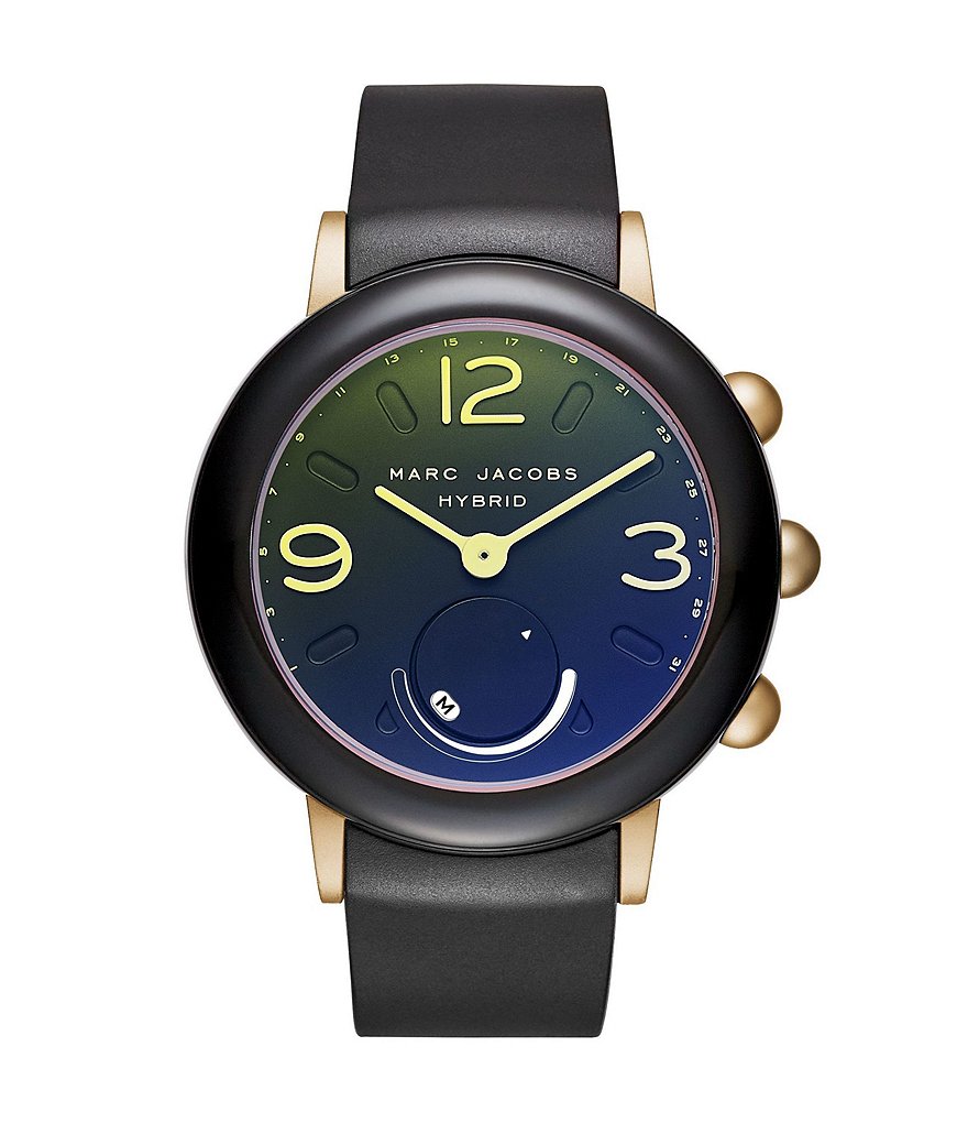 Marc Jacobs Riley Gold-Tone and Black Rubber Hybrid Smartwatch
