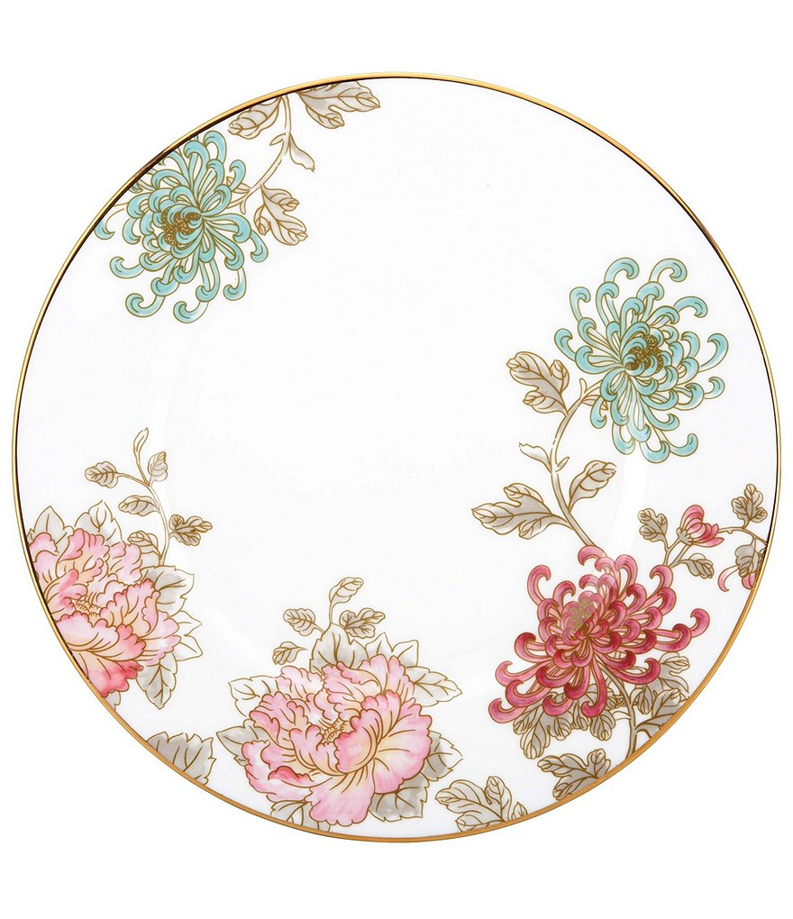 Marchesa by Lenox Painted Camellia Vintage Floral Gold Bone China Dinner Plate