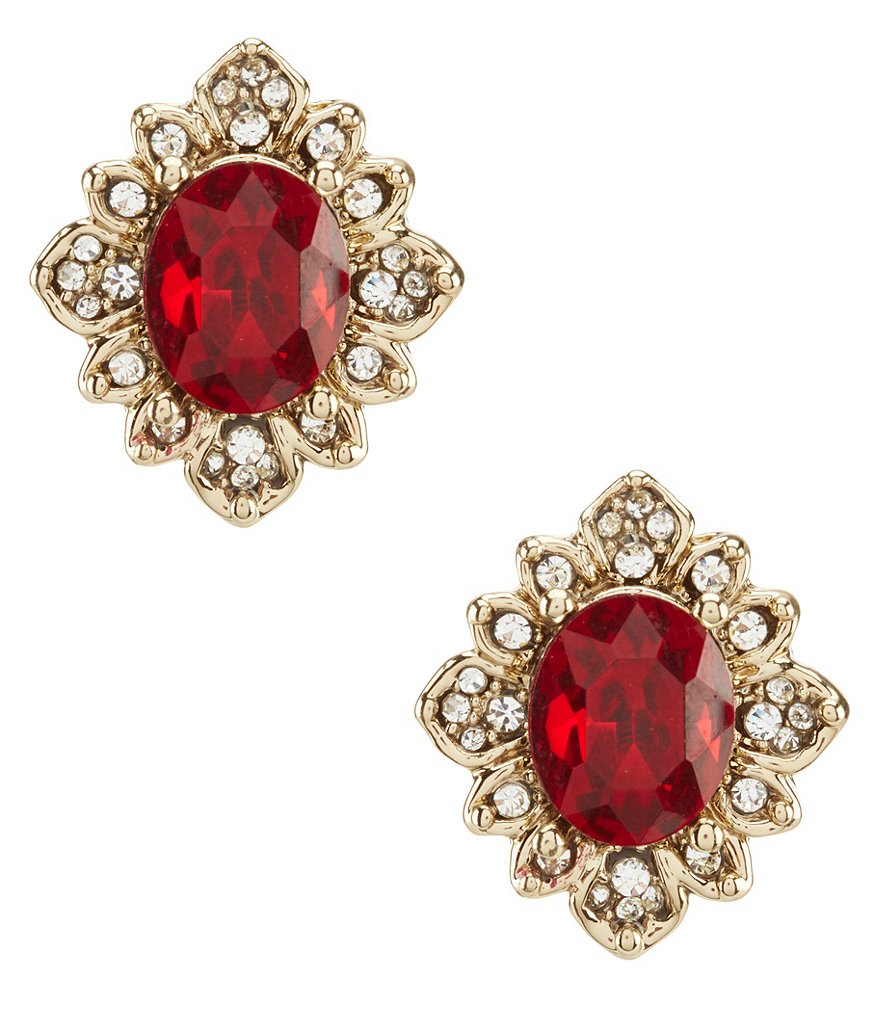 Marchesa Soiree Faceted Stud Statement Earrings