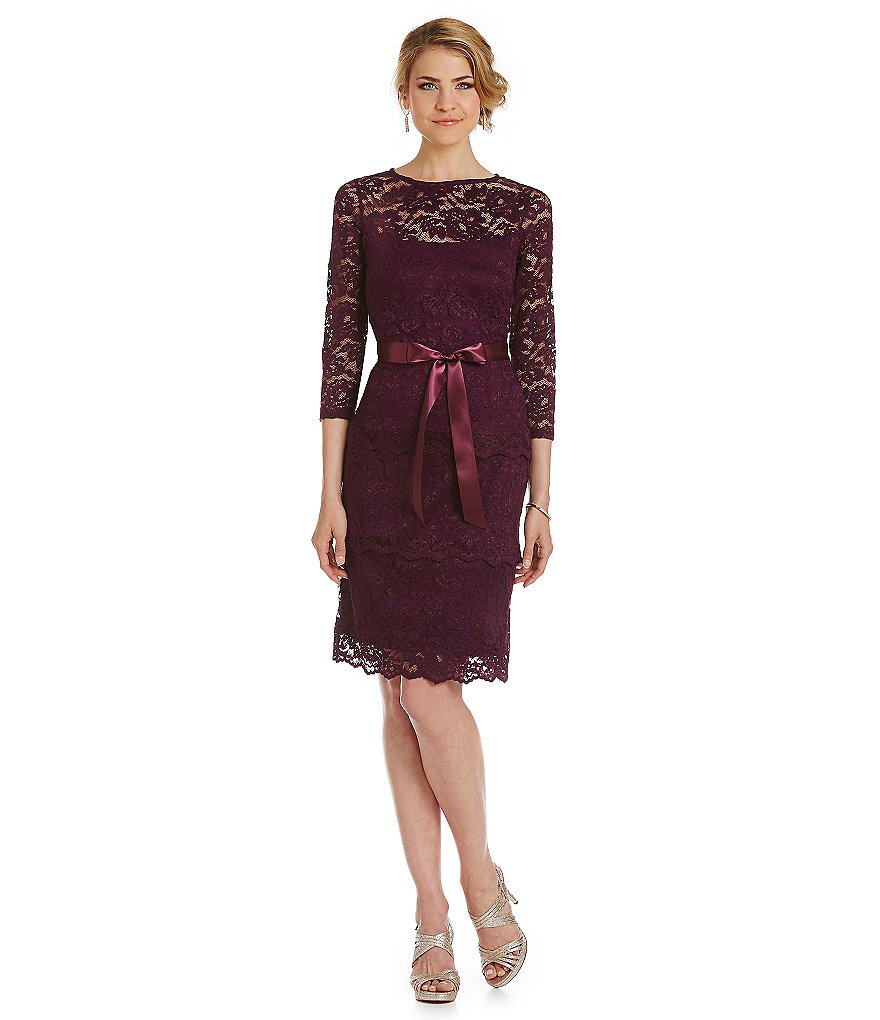Marina Floral Lace Ribbon Tie Dress