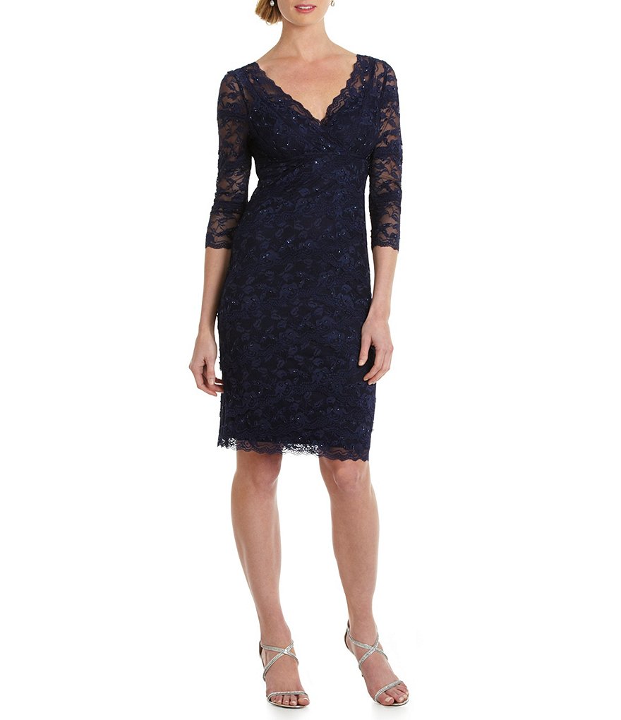 Marina V-Neck Lace Dress