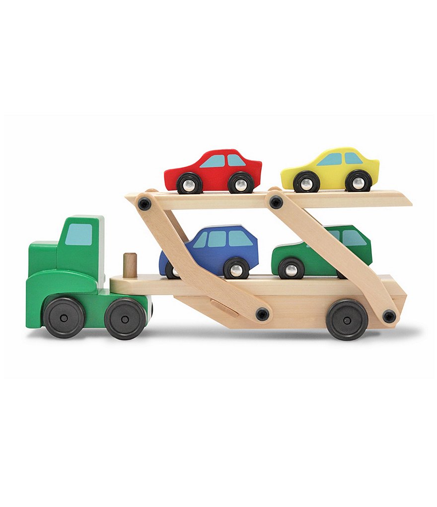 Melissa & Doug Wooden Car Carrier Set