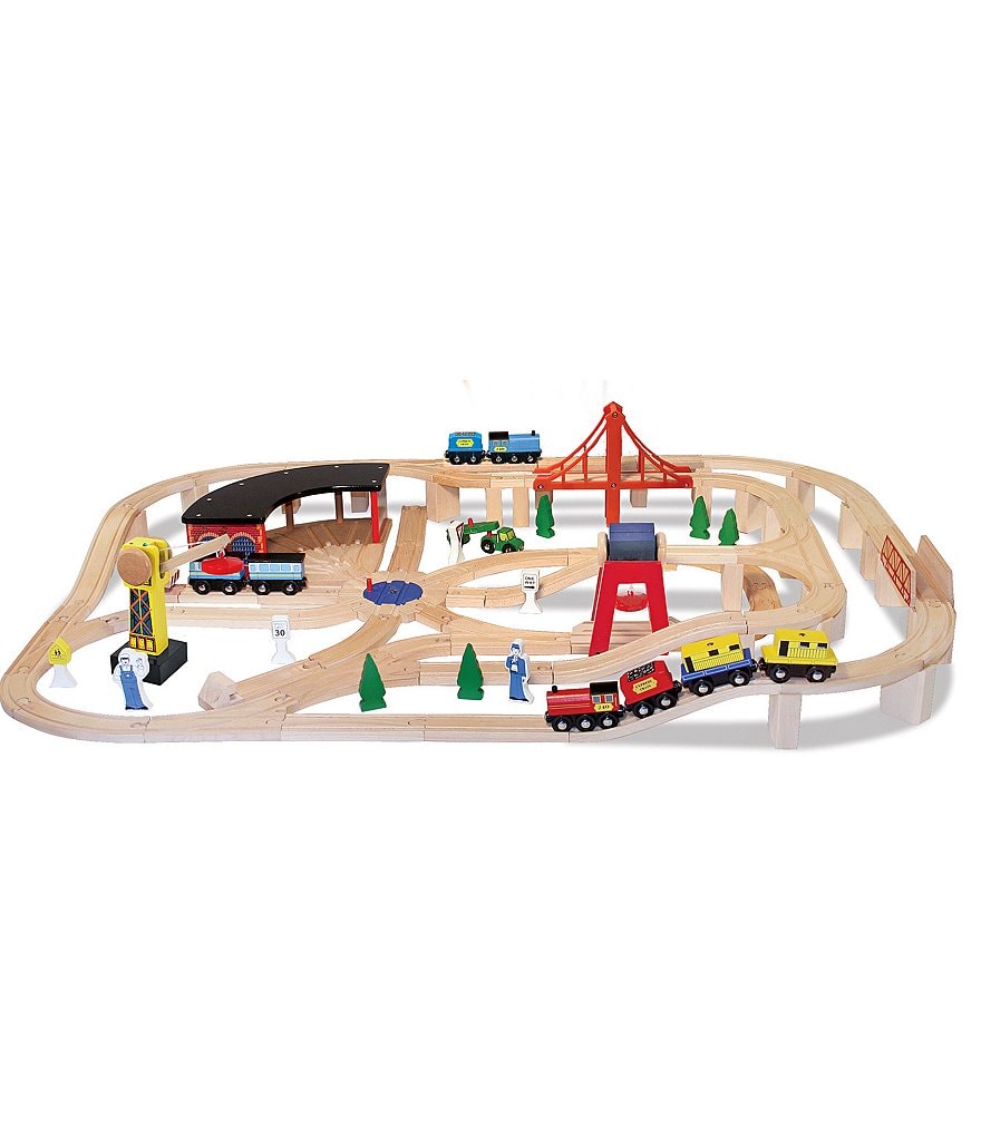 Melissa & Doug Wooden Railway Set