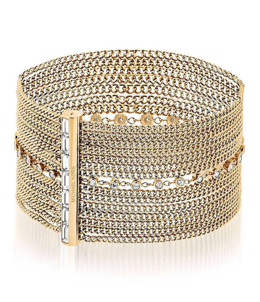 Michael Kors Black Tie Affair Multi-Row Chain Magnetic Bracelet