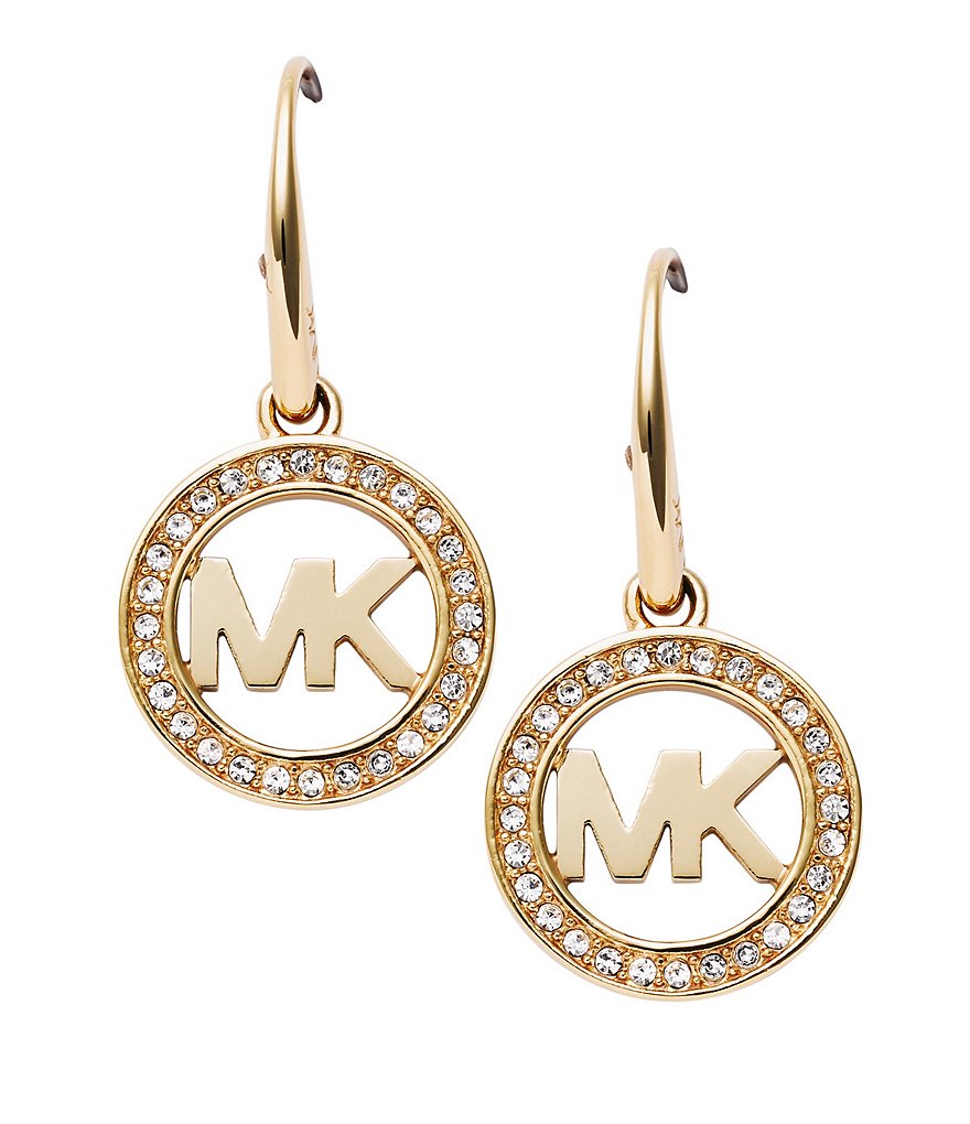 Michael Kors Logo Pavé Drop Earrings