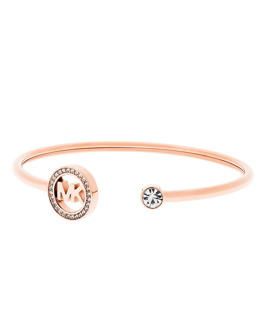 Michael Kors Logo Pavé Flex Twist Open Cuff Bracelet