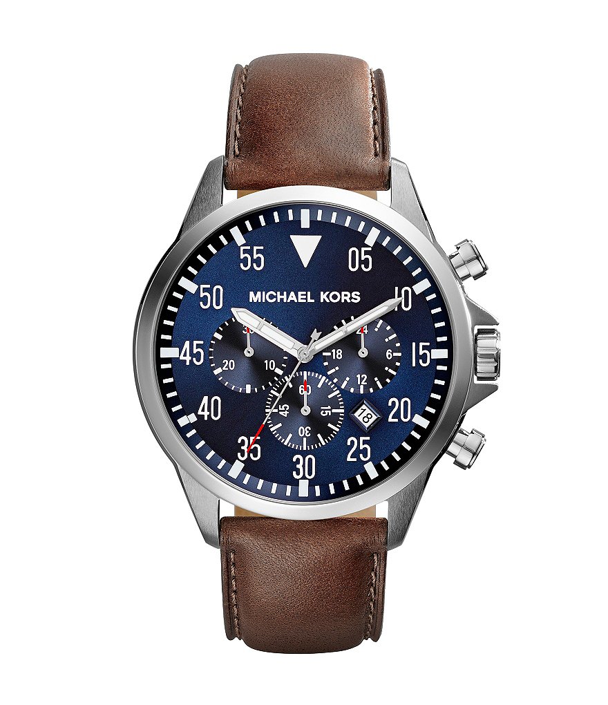 Michael Kors Men´s Gage Leather Strap Chronograph Watch