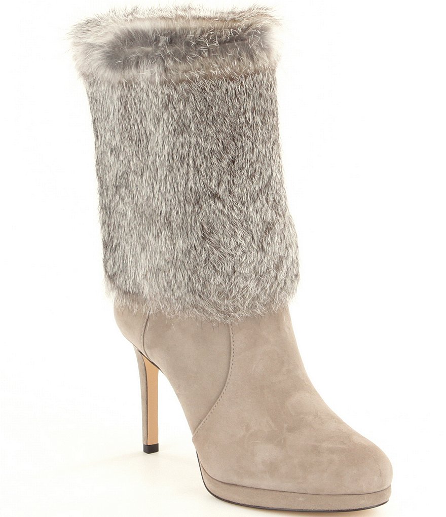 MICHAEL Michael Kors Faye Rabbit Fur Stiletto Booties