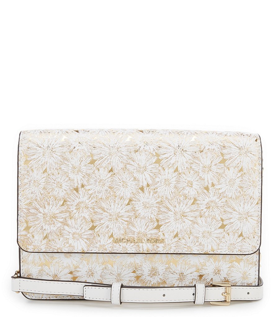 MICHAEL Michael Kors Floral Metallic Large Gusset Cross-Body Bag