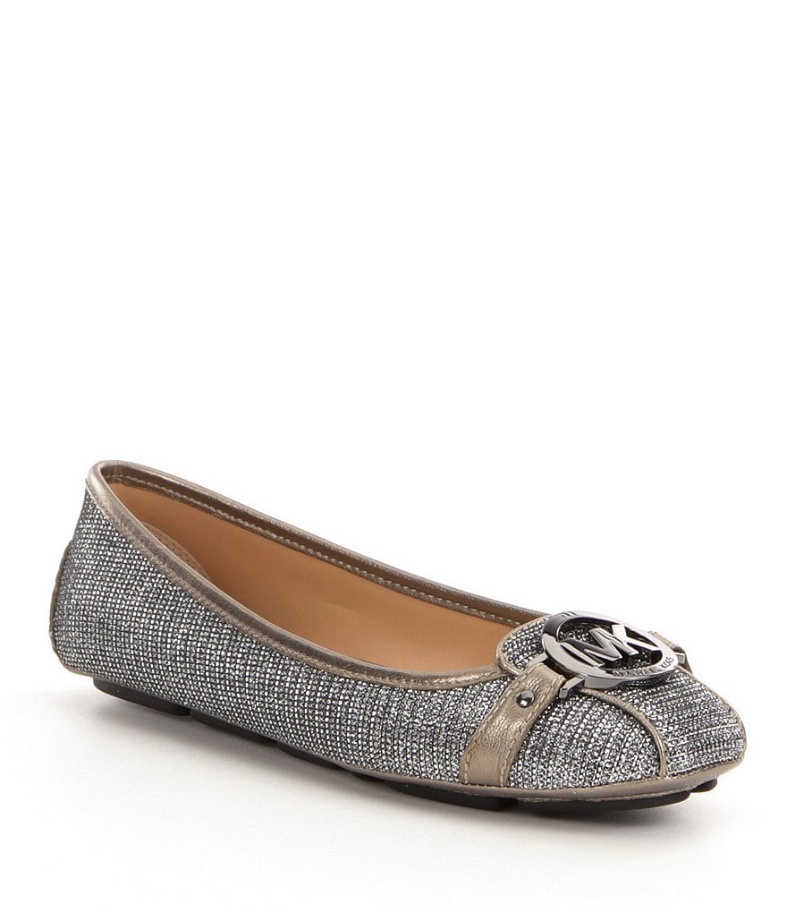 MICHAEL Michael Kors Fulton MK Charm Glitter Fabric Moccasin Flats