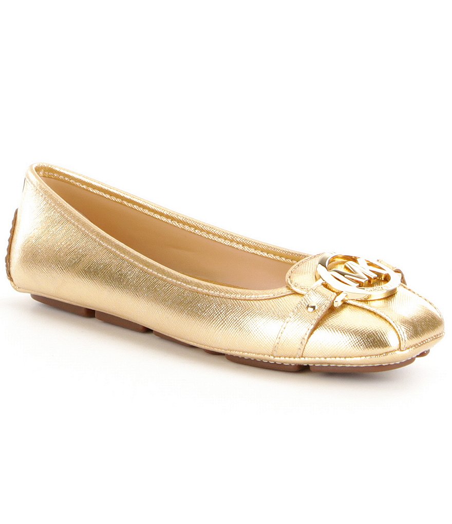 MICHAEL Michael Kors Fulton Metallic Leather Slip-On Moccasin Flats