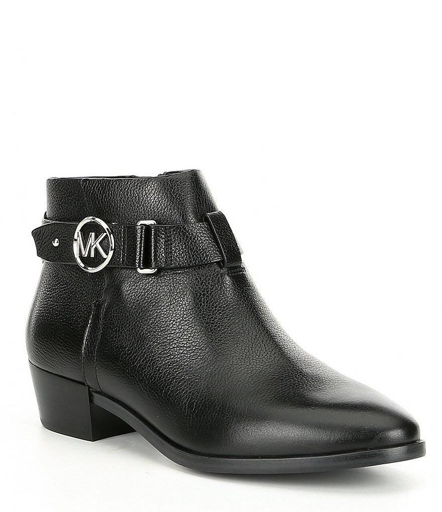 MICHAEL Michael Kors Harland Leather Block Heel Booties
