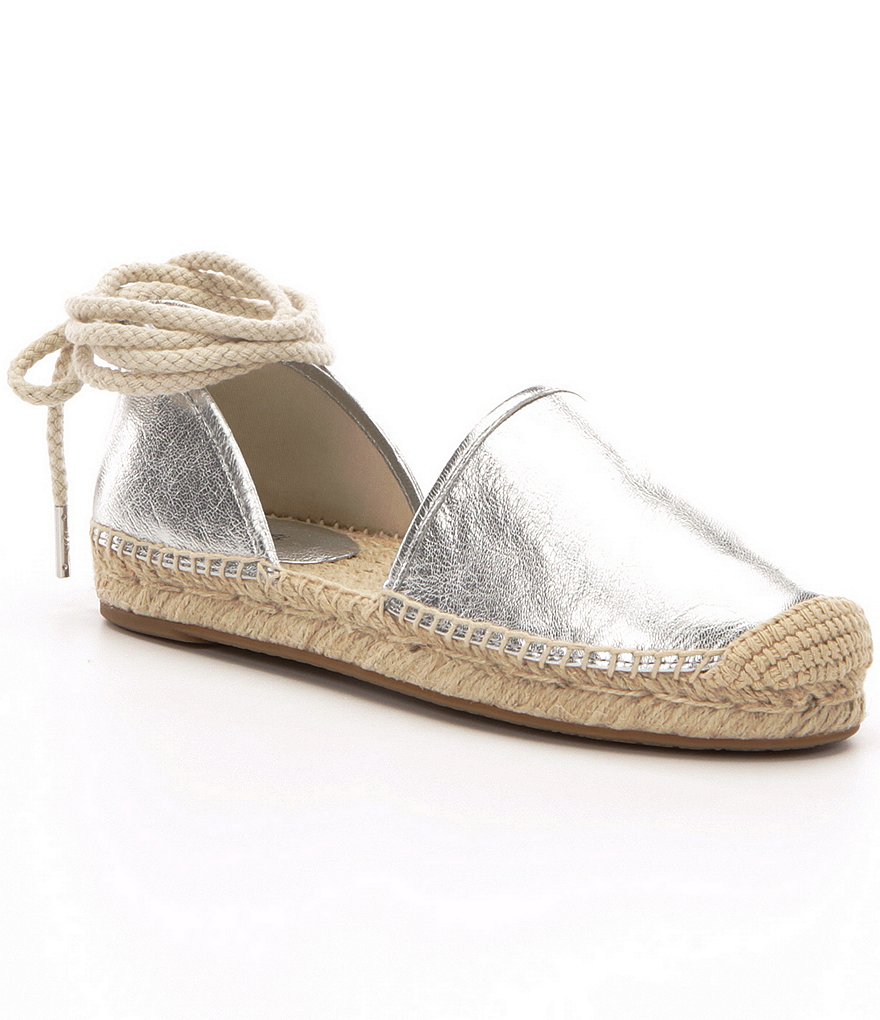 MICHAEL Michael Kors Hastings Metallic Lace-Up Closed Toe Espadrilles