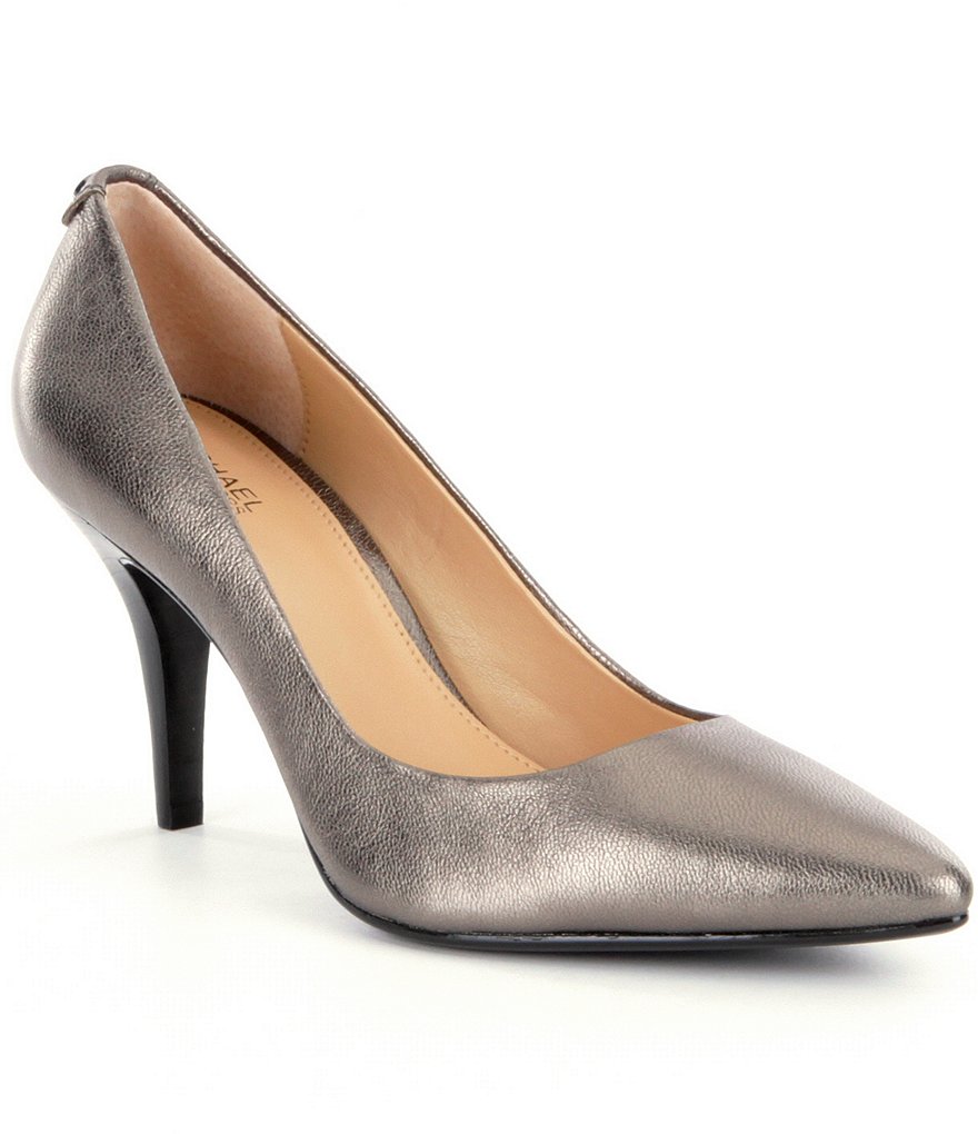 MICHAEL Michael Kors MK-Flex Metallic Leather Pointed Toe Mid Pumps