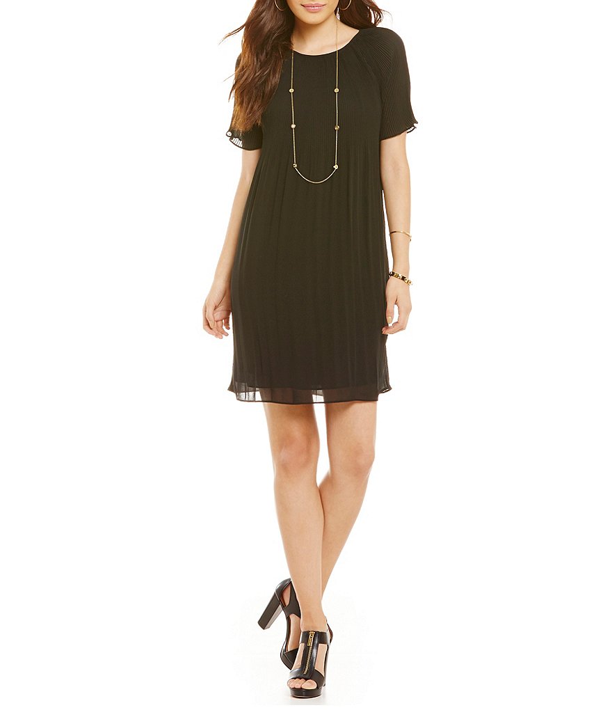 MICHAEL Michael Kors Pleated Georgette A-Line Dress