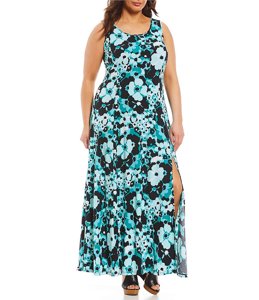 MICHAEL Michael Kors Plus Size SprIngtime Floral Print Maxi Tank Dress