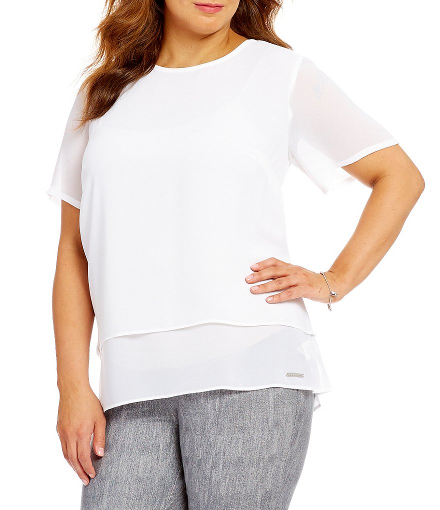 MICHAEL Michael Kors Plus Split-Back Layered Top