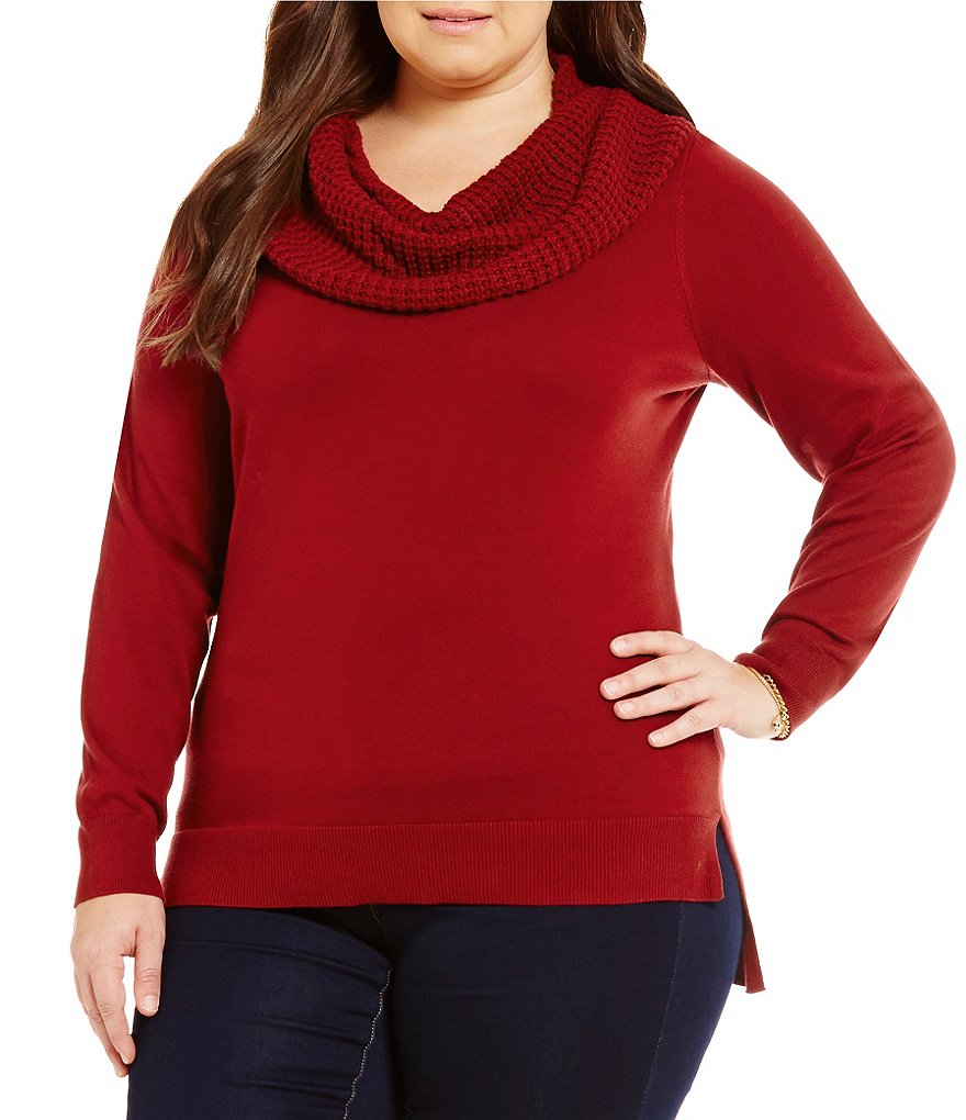 MICHAEL Michael Kors Plus Waffle Cowl Neck Sweater