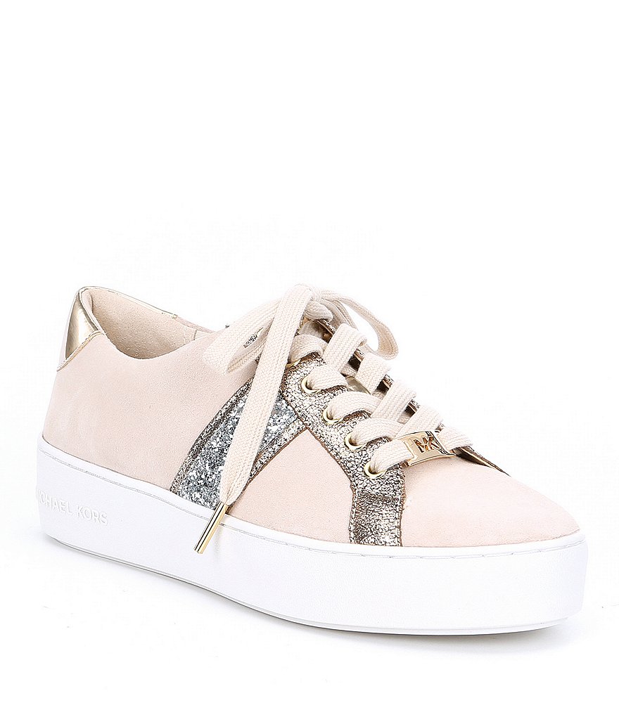 MICHAEL Michael Kors Poppy Suede Stripe Lace Up Sneakers