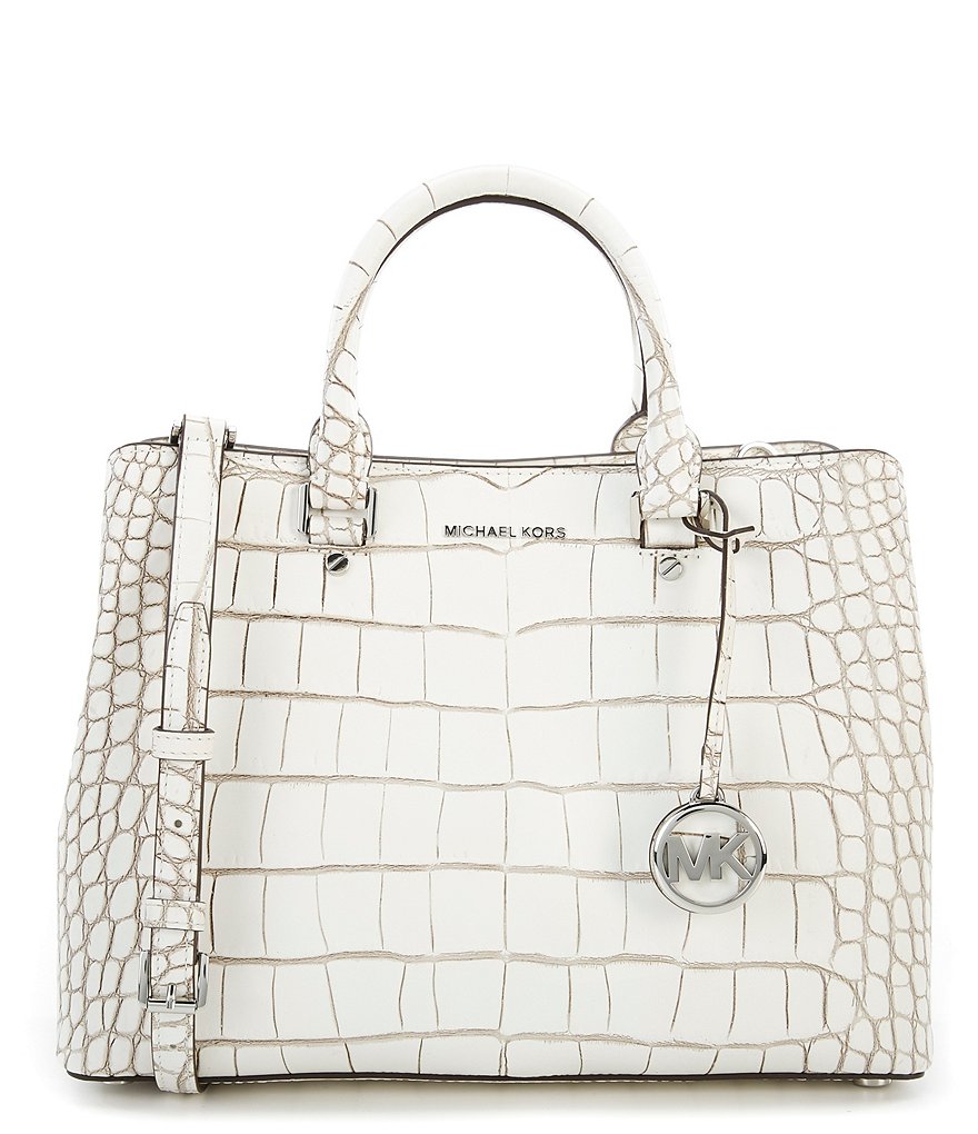 MICHAEL Michael Kors Savannah Croc-Embossed Large Satchel
