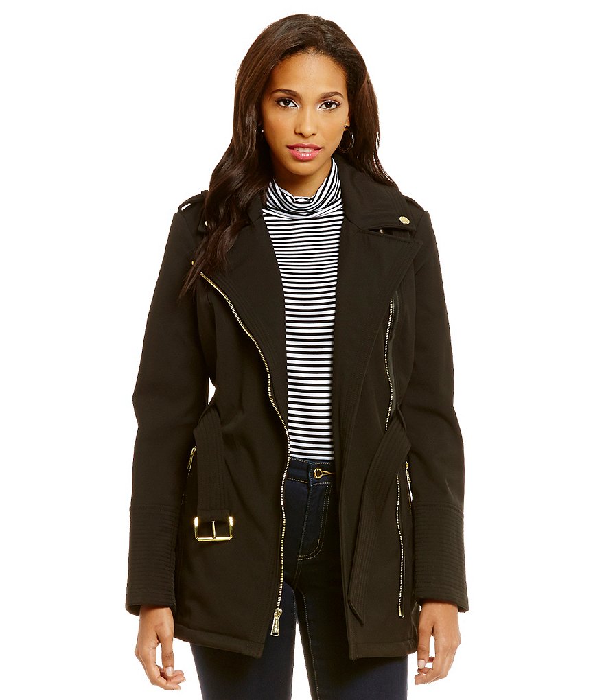 MICHAEL Michael Kors Soft Shell Asymmetric Trench Coat