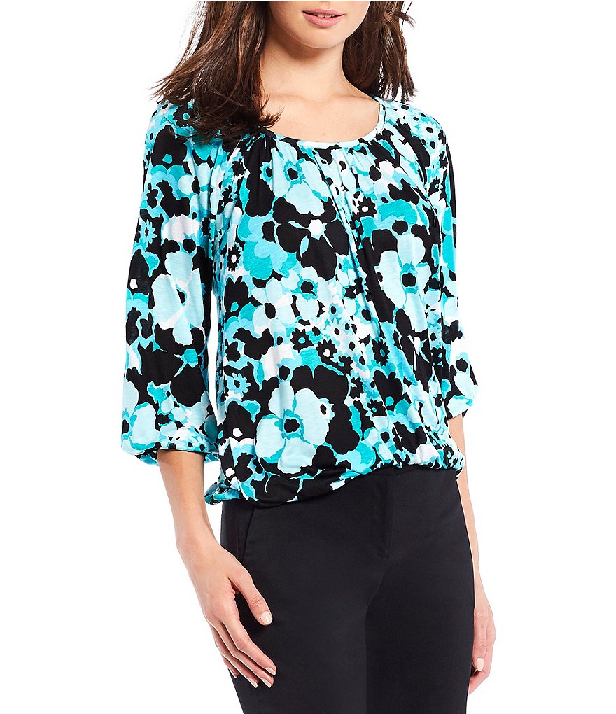 MICHAEL Michael Kors Springtime Floral Print Knit Jersey Top