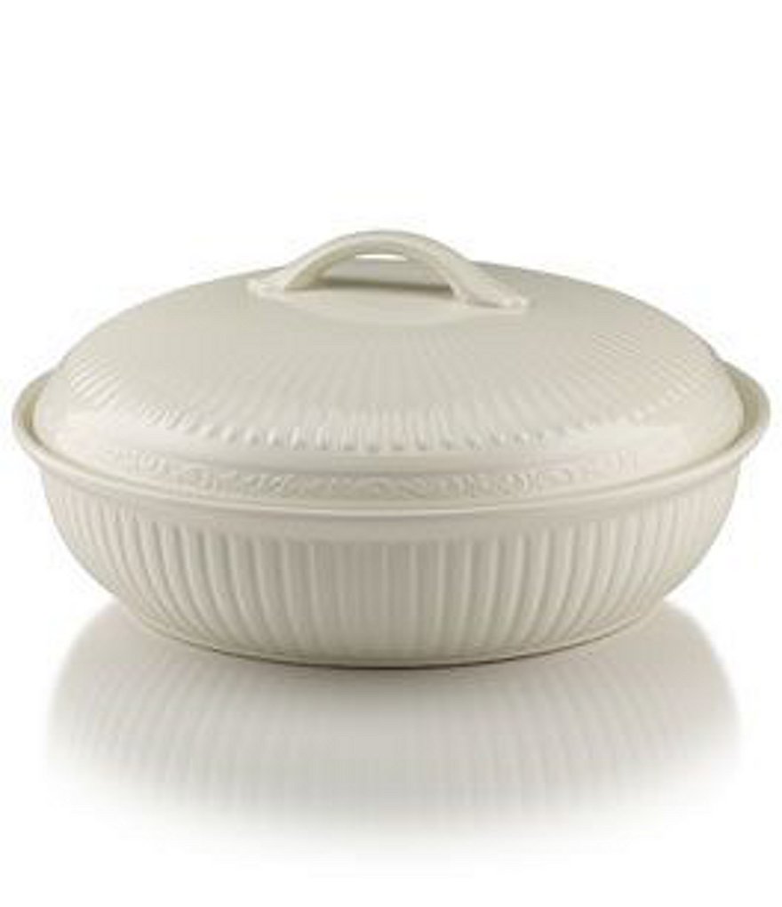 Mikasa Italian Countryside Ridged Floral Stoneware Oval Covered Casserole